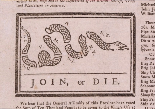 Join or die drawing